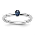 thumbnail image 2 of Auriga Fine Jewelry 925 Sterling Silver Created Sapphire Single Stone Ring for Women Size- 9, 2 of 6