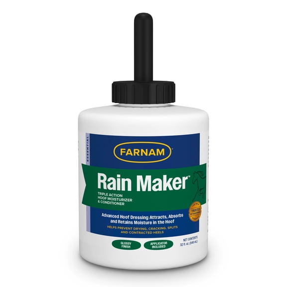 Farnam Rain Maker Triple Action Hoof Moisturizer and Conditioner for Horses, prevents cracks and contracted heels 32 Fluid Ounces