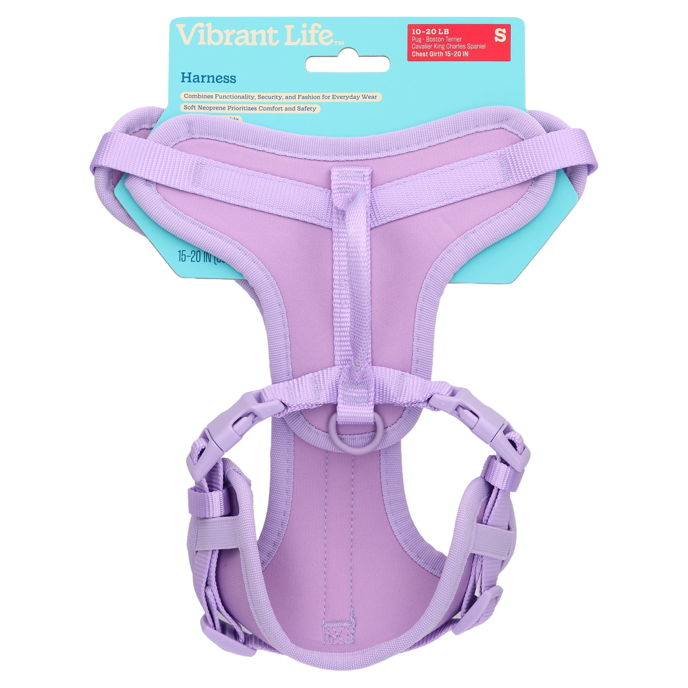 Vibrant Life Neoprene Comfort Control Dog Harness, Lavender, S
