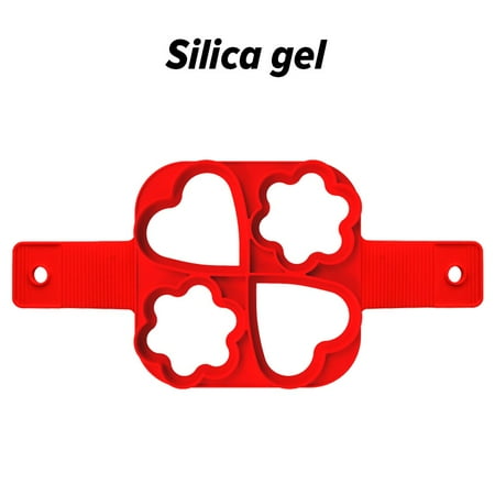 

Silicone Pancake Mold Nonstick Egg Pancake Ring Maker Fried Egg Cooker Egg Shaper Omelette Mold 4 Way DIY Shape Tool
