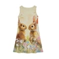thumbnail image 4 of LTTVQM Girls Easter Dress 2026 Egg Bunny Graphic Funny Sleeveless Sundresses Comfortable Round Neck Midi Dresses Lightweight A-Line Dresses Saffron 7-8 Years, 4 of 5