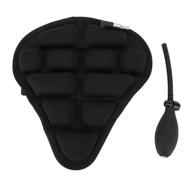 Housse de siège de vélo gonflable, absorbant les chocs, confortable, antidérapante, imperméable, pliable, avec gonfleur, pour hommes et femmes, noire