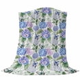 thumbnail image 6 of Purple Hydrangea Blanket Soft Cozy Warm Throw Blanket for Couch, Plush Fuzzy Flannel Fleece Blankets for Sofa, Spring Floral Elegant Pastoral Butterflies Bed Blankets Gifts for Men, 40"x50", 6 of 9