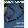 thumbnail image 3 of ChainsProMax Men A-Z Letter Necklace 7mm Cuban Link Chain Necklace Valentine's Day gift for Men, 3 of 9