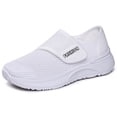 thumbnail image 4 of Women's Plus Size Breathable Mesh Slip-On Sneakers with Adjustable Strap, Lightweight Comfortable Casual Shoes, Footwear for Everyday Walking and Summer Activities White 36, 4 of 8