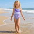 thumbnail image 5 of CAIXIA Girls One Piece Swimsuit Drawstring Bottoms Bathing Suit Cute Printed Crossback Modest Ruched Girls Swimsuit Size 7 Stretchy Girl Swimwear Swim Suit,9-10 Years, 5 of 6