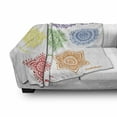 thumbnail image 3 of Colorful Soft Flannel Fleece Throw Blanket, Different Colors with Ornate Round Mandala Oriental Style Print, Cozy Plush for Indoor and Outdoor Use, 60" x 80", Multicolor, by Ambesonne, 3 of 6