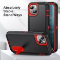 thumbnail image 3 of for iPhone 15 Case, iPhone 15 Phone Case with Built in Kickstand, Shockproof/Dustproof/Drop Proof Heavy Duty Military-Grade Rugged Protective Cover for iPhone 15,Black+Orange,For iPhone 15, 3 of 9