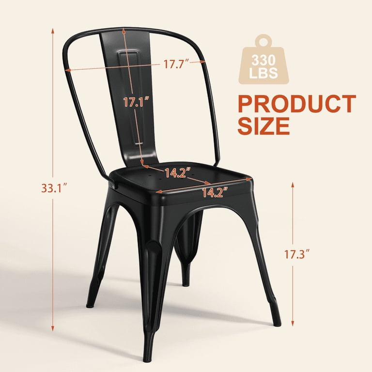 Furmax Stackable Metal Dining Chairs, Set of 4 photo 5
