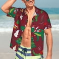 thumbnail image 5 of Picia Dinosaur Christmas Happy New Year Gentle Cotton Regular Fit Short Sleeve Casual Hawaiian Shirt for Men-Small, 5 of 9