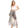 thumbnail image 5 of Sakkas Amaia Women's Maxi Floral Print Boho Summer Casual Long Wrap Skirt Cover-up - AW372-White - One Size, 5 of 5