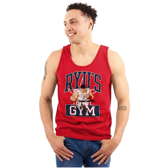 Street Fighter Ryu's Gym Workout Tank Top Sleeveless Tee Men Brisco Brands X