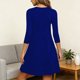 thumbnail image 4 of Vestido Largo de Manga Larga para las Mujeres Color Sólido Cuello Redondo Suelto Medio Ternera Vestido de Noche, Vestido Casual de Manga Larga para las Mujeres Dormir, 4 of 7