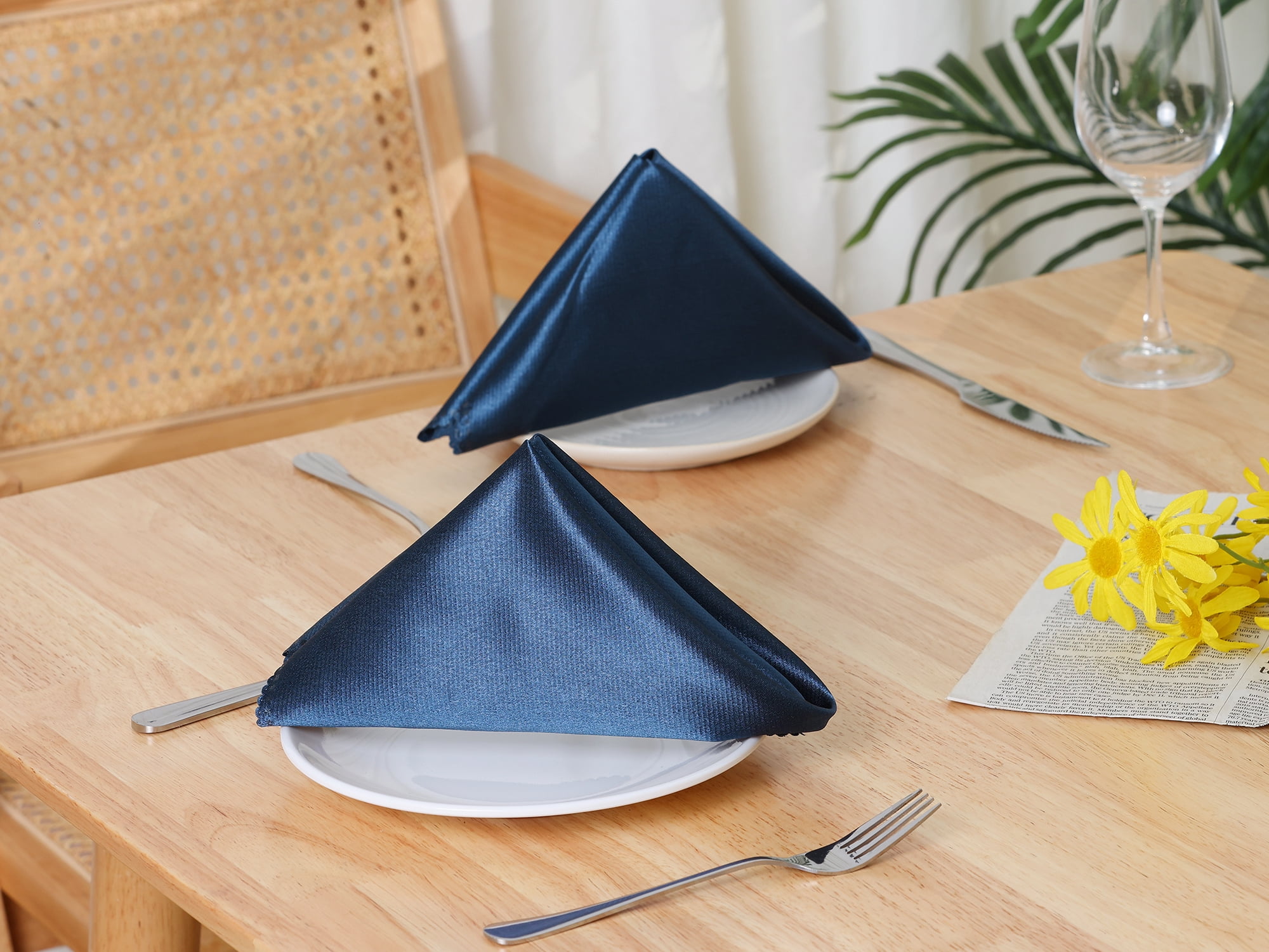 Unique Bargains 6 Pack Sateen Napkins Great Napkins for Restaurant Wedding Banquet Blue
