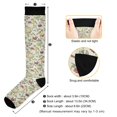 thumbnail image 3 of FORMRS Womens Knee High Socks Casual Long Thick Travel Daily Wear, 1 Pair, Purple Birds Teapots, 3 of 6