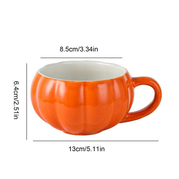 Halloween Pumpkin Cup Cute Ceramic Pumpkin Mug Funny Ceramic Coffee Mug Pumpkin Tea Cups Cereal Bowl Candy Cookie Jar Autumn (pumpkin cup)