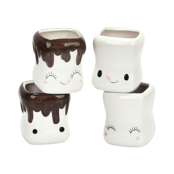 Taza de cerámica con forma de malvavisco, divertida taza de cerámica coleccionable