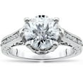 thumbnail image 1 of 2 1/3ct Diamond Engagement Ring Solitaire Vintage Antique Unique Design 14k WG, 1 of 3