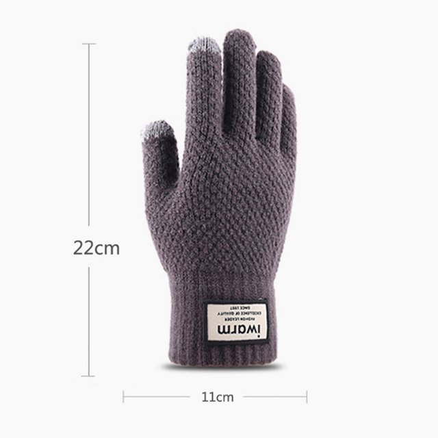 Guantes Pantalla táctil Elástico Hombre Punto Hombre Invierno Cálido Manopla (Gris) 2pcs Sywqhk Para Estrenar