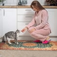 thumbnail image 4 of 2 Piece Bohemian Orange Floral Carpet Rug Kitchen Rug Set, Decor Kitchen Rugs, Absorbent Non-Slip Washable Floor Mats, Home Indoor Runner Rugs 17"x47"+17"x30", 4 of 7
