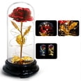 thumbnail image 2 of Regalos de rosas de La Bella y la Bestia – Rosa eterna, adorno de cubierta de cúpula de flores artificiales con LED, rosa roja romántica para Navidad, San Valentín, cumpleaños, boda, decoración del hogar La Bella and the Beast JM, 2 of 4