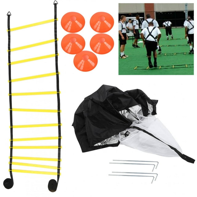 YLSHRF PP Material Training Agile Set, Training Rope Bright Color Drag Parachute Set, For Men Football/Basketball Pace Training Football Training Equipment Accessory