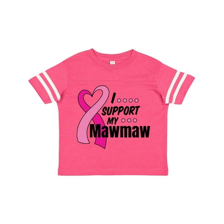 

Inktastic Breast Cancer Awareness I Support My Mawmaw with Pink Ribbon Gift Toddler Boy or Toddler Girl T-Shirt