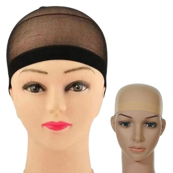 2 Pcs Bonnet de Perruque Extensible Antidérapant Fibre Haute Température Femmes Maquillage Tissage Filet à Cheveux Outils pour Cheveux