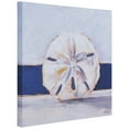 thumbnail image 3 of "Coastal Serenity I", Sand Dollar Rendered on Silver Metallic Shagreen Wrapped Canvas Wall Art, sized 22"x22", 3 of 10
