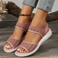 thumbnail image 2 of LOVZFMLL Women's Sandals 2025 Comfort Walking Hiking Wedges Sandals with Arch Support Open Toe Ankle Strap Casual Summer Sandals Pink 6, 2 of 4