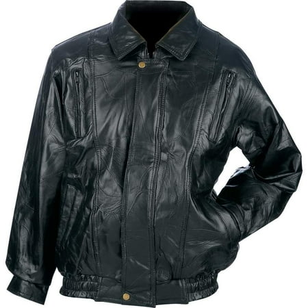 Mens Lambskin Car Coat Maxam® Brand Italian Mosaic™ Design Genuine Top Grain Lambskin Leather Jacket - Extra Large - GFCOATXL ()