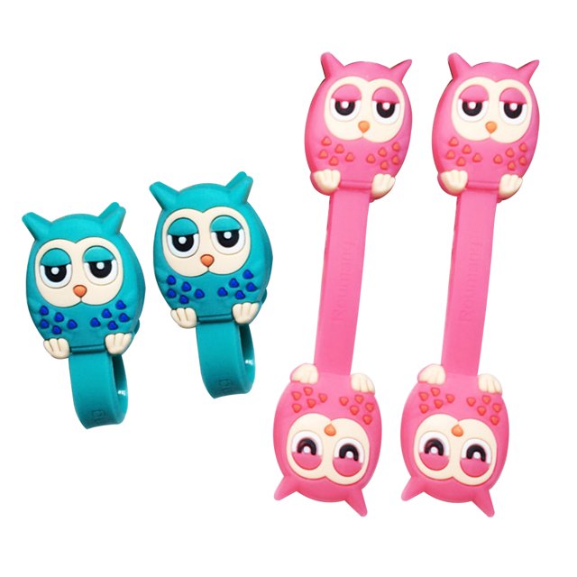 10Pcs Cable Ties Cartoon Owl Cord Organizer Wire Wrap Headset Headphone Earphone Wrap Winder Cable Manager(Random Color)