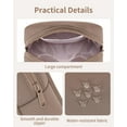 thumbnail image 2 of Travel Makeup Cosmetic Bag Neoprene Waterproof Soft for Women with Large Capacity Portable Pouch Lightweight Toiletry Organizer Purse, Brown, 2 of 6