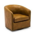 thumbnail image 4 of Comfort Pointe Tyler Faux Leather Solid Swivel Armchair, Camel Brown, 4 of 12