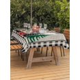thumbnail image 2 of Outdoor Tablecloth with Umbrella Hole and Zipper, Christmas Trees Rectangle Table Cloth 60x84 Inch Waterproof Tablecloth, Xmas Snowflake Retro Black White Checkered Picnic Table Cover for Patio, 2 of 7