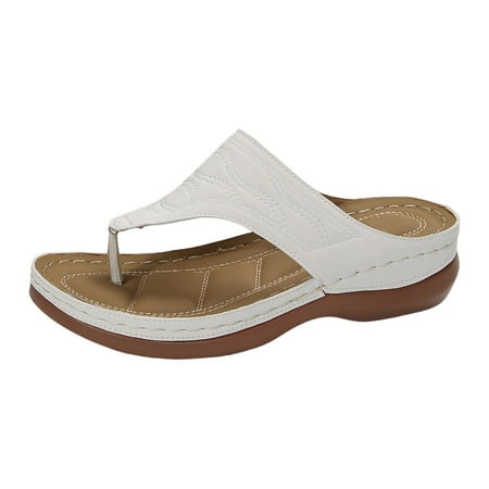 

Women Shoes Wedge Thick Soled Sandals One Foot Thongs Bohemian Sandals