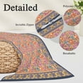 thumbnail image 2 of Purple Red Floral Boho Pillow Covers, Linen Long Throw Pillow Case, Vintage Ethnic Tribe Abstract Art Holiday Pillow Protector Decorative Cushion Cover for Living Room/Bedroom 12" x 20", 2 of 8