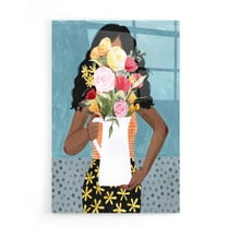Epic Art 'Flower Vase Girl I' by Grace Popp, Acrylic Wall Glass, 16"x24"