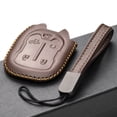 thumbnail image 4 of Vitodeco Leather Smart Key Fob Case Compatible with Chevrolet Silverado 1500, 2500, 3500, GMC Sierra (2019 - 2023 Models) - 5-Button, Brown, 4 of 5