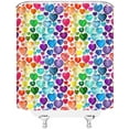 thumbnail image 5 of Valentine''s Day Shower Curtain Colorful Heart Sweet Love Watercolor Romantic Couple Fabric Bathroom Home Curtain Decor with Hooks,Red Blue Purple, 5 of 6