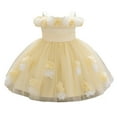 thumbnail image 3 of Robe de Baptême pour Filles, Robe Tutu Florale de Fête pour Bébé et Tout-Petit, Robe de Soirée Festive pour Anniversaire, 6 m-3 T, 3 of 9