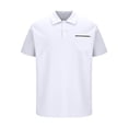 thumbnail image 4 of Iugvhana Men's Half Zip Golf Shirts Casual Pullover Short Sleeve Collared Polo Shirt with Pocket Athletic Gym Tops White M, 4 of 5