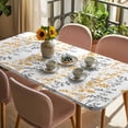 thumbnail image 3 of Yellow Grey Botanical Table Cloths for 3 Foot Rectangle Tables, Spring Floral Summer Farmhouse Patio Waterproof Elastic Fitted Tablecloths, Washable Rectangular Table Cover for Camping, 3 of 8