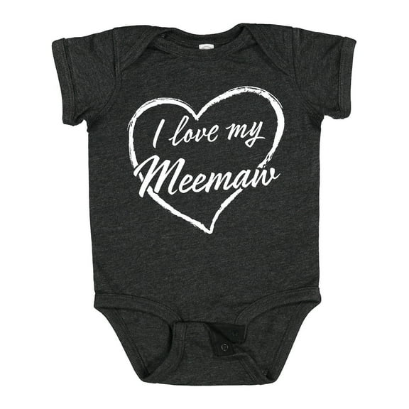 Inktastic I Love My Meemaw in White Chalk Heart Boys or Girls Baby Bodysuit