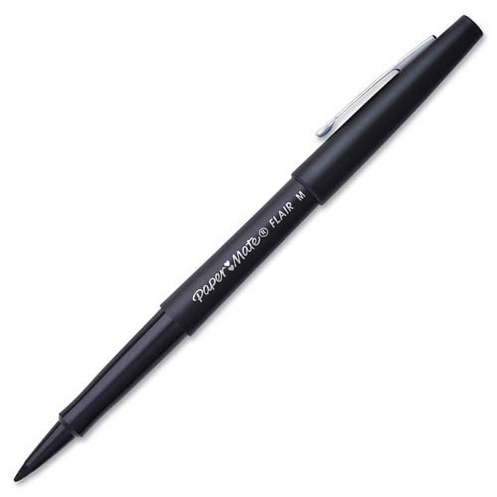 Paper Mate Flair Felt Pen, Medium Point, Black Ink, 4/Pack (84344)