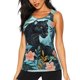 thumbnail image 1 of Fotbe Black Panther Floral Illustration Blusas Sin Mangas para Mujer – Estilo Casual, Corte Suelto, Slim-Fit, Cuello Redondo Deportivo, Tops de Verano para Gimnasio y Yoga-Small, 1 of 7