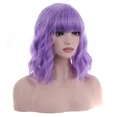 thumbnail image 2 of RightOn 14 Inches Light Purple Wig With Bangs Short Curly Wig for Women Daily Use, 2 of 4