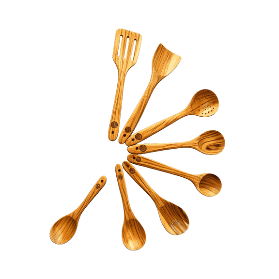 Apex Global Hub Non-Stick Wood Cooking Spoon Sets with 7 Pieces