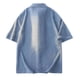 thumbnail image 5 of pstuiky camisetas de hombre, Blusa informal de manga corta con cuello vuelto y color liso para hombre camisas casuales para hombre l, 5 of 5