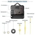 thumbnail image 3 of 2 Pack Silent Quartz Clock Movement Silent Clock Mechanism Long Shaft Replacement Clock Kit Without, 3 of 5